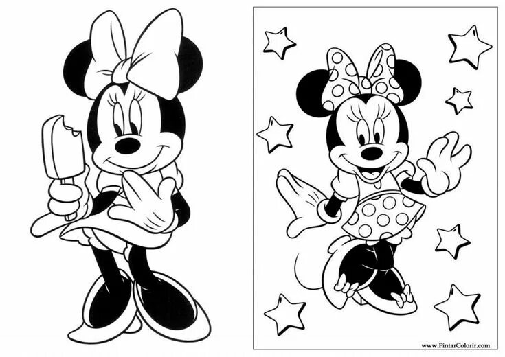 Раскраски мини картинки распечатать Pin on Minnie e Mickey Minnie mouse coloring pages, Disney coloring pages, Disne