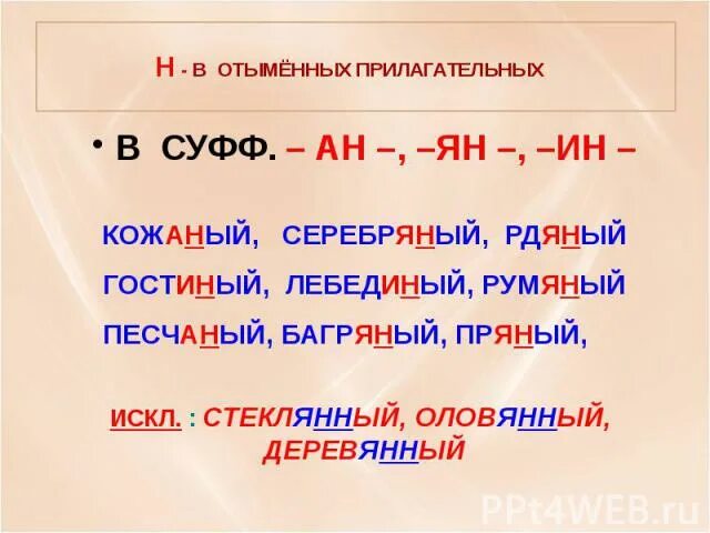 Пряный одна н. Отыменные прилагательные. Примеры отыменных прилагательных. Н В отымённых прилагательных. Н И НН В отыменных прилагательных.