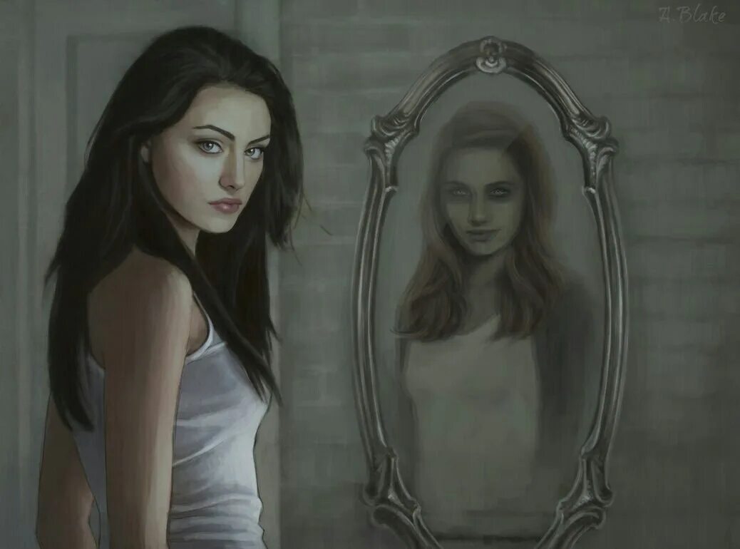 Изображение отражение в зеркале. Хейли маршалл рисунок. хейли маршалл портрет. отражение в зеркале арт. арты отражение в зеркале.