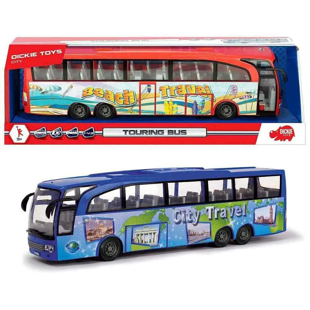 Bus toys. Dickie Toys туристический автобус. Туристический автобус Dickie Toys City Tour игрушка. Dickie Toys игрушки автобус. Автобус игрушка Dickie.