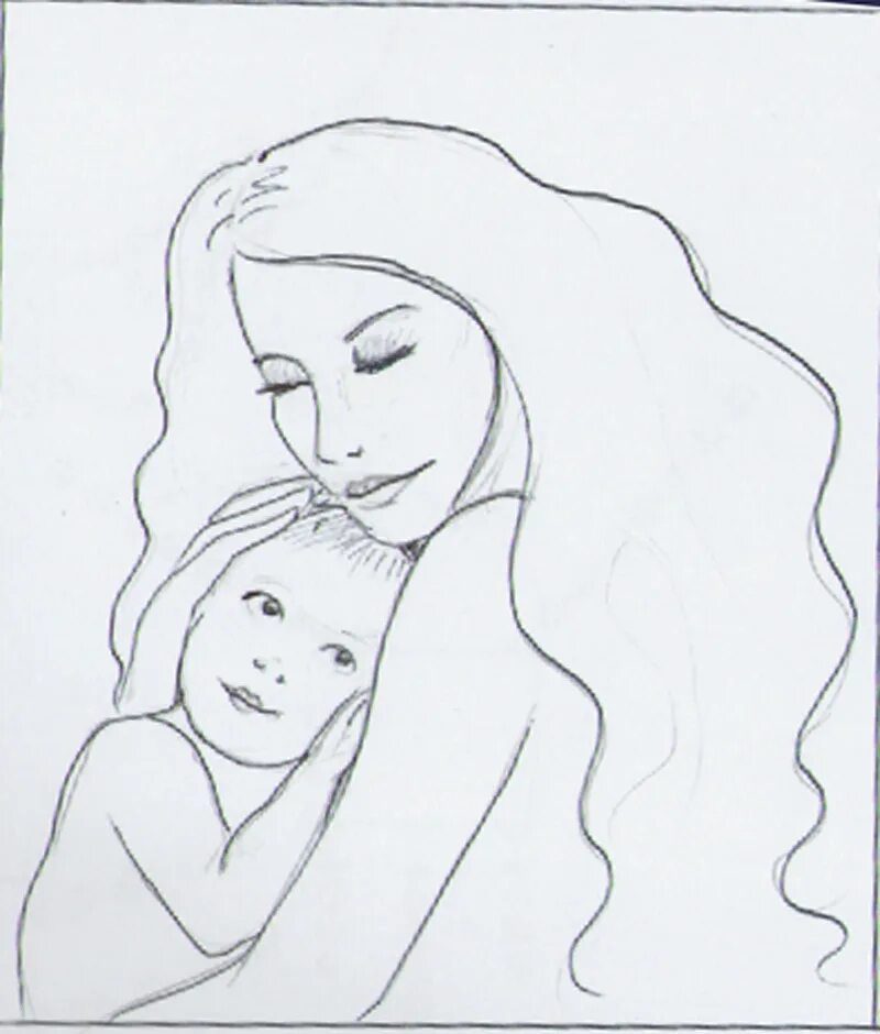Рисунок ко Дню матери. Рисунок на тему день матери. Рисунок для мамы. Рисунки для мамы легкие. Нарисовать дочке рисунок