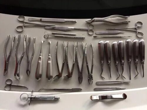 GERMAN 74 PC ORAL DENTAL SURGERY EXTRACTING ELEVATORS FORCEPS INSTRUMENT KIT SET