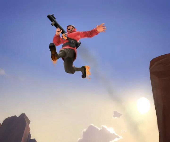 Rocket jump waltz. Rocket Jump tf2. Team Fortress 2 Rocket Jump. Tf2 Rocket Jumper. Team Fortress 2 солдат рокет джамп.