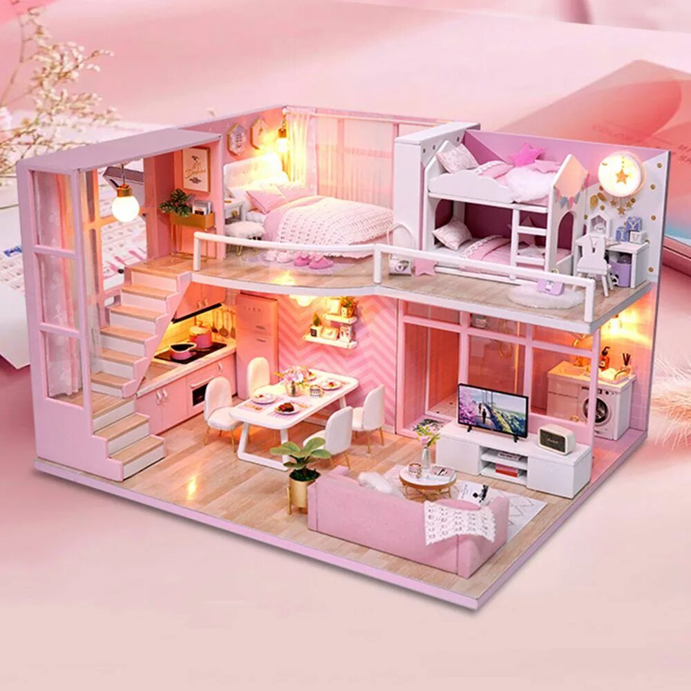 Почему кукольный дом так называется. Dollhouse miniature кукольный домик. интерьерный конструктор (румбокс) yarvita &quot;безмятежность&quot;. кукольный домик cutebee. mini house diy румбокс.