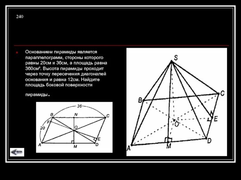 Пирамиды является. Пирамида в основании которой параллелограмм. Основанием пирамиды является па. Основанием пирамиды является параллелограмм. Основанием пирамиды является параллелограмм стороны которого 20.