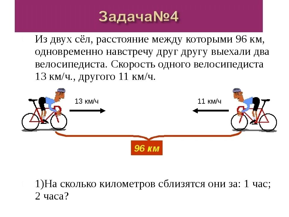 Велосипедист ехал 2 6 часов. Задачи на скорость на сближение 4 кл. Задачи на движение схемы. Задачиин на движение. Схема решения задач на движение.