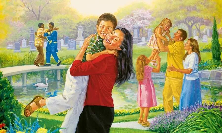 Есть ли жизнь в раю. Свидетели иеговы рай на земле. свидетели иеговы рай воскресение. иллюстрации свидетелей иеговы рай. свидетели иеговы человек в раю.