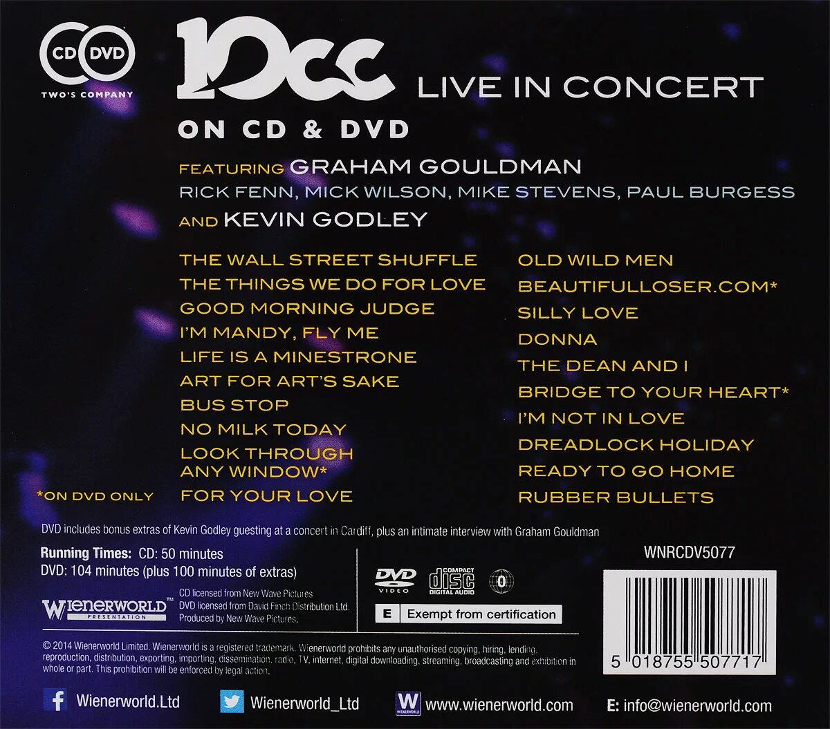 Концерт (DVD). Clever Clogs. Live in Concert. 10cc - Clever Clogs - Live in Concert 2007.фото.