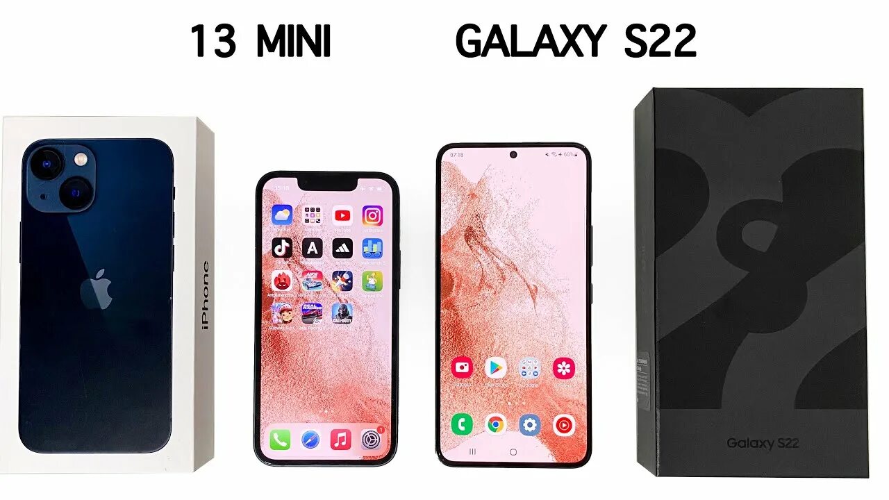 S23 или айфон 13. Айфон 13 мини. Айфон 13 vs 13 Mini. Самсунг с 22 мини. Samsung s22 vs iphone 13.