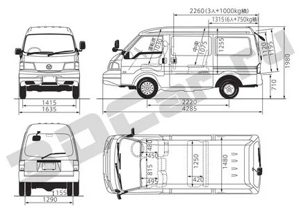Nissan vanette размеры