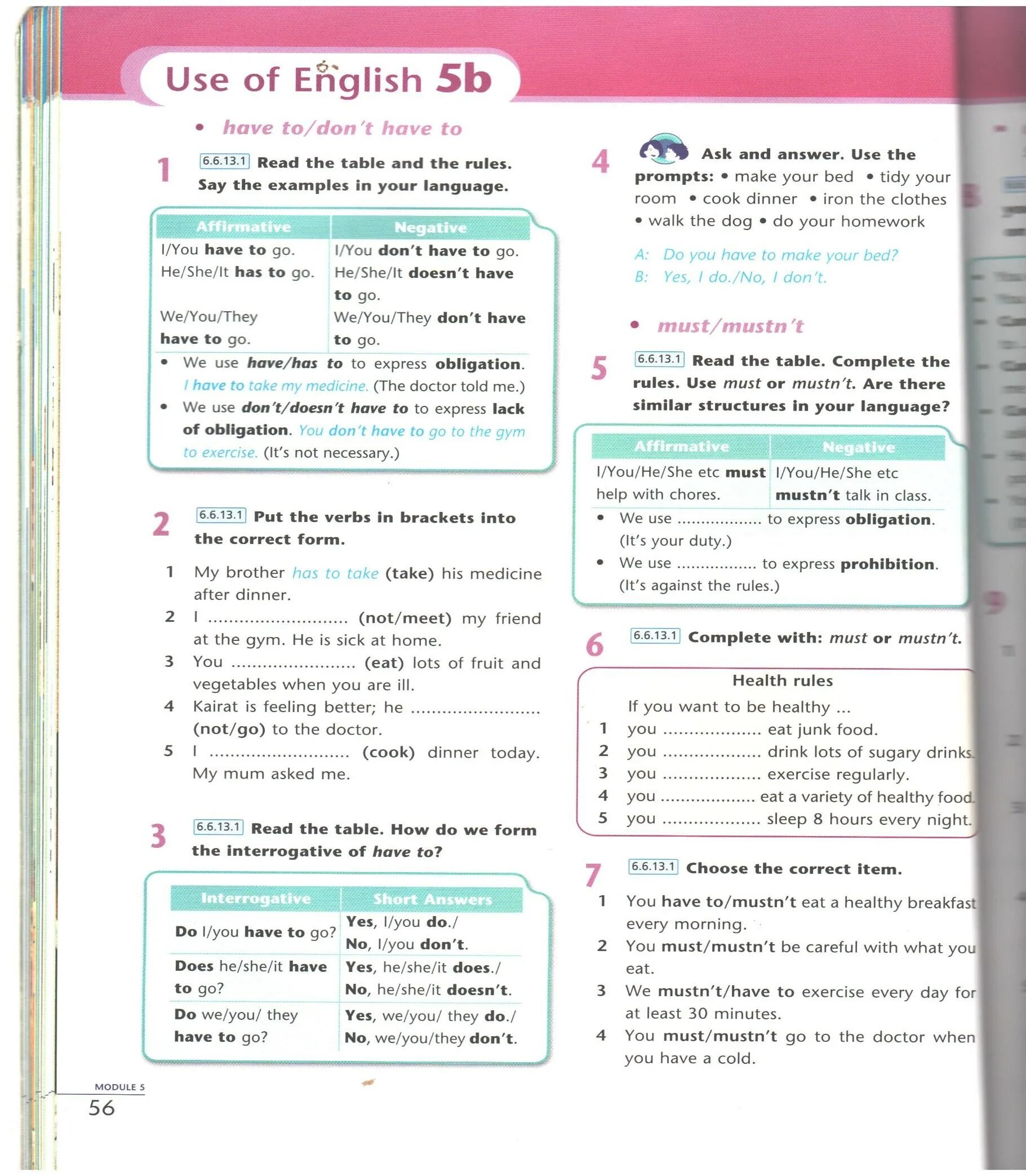 Use the prompts to ask. Read the theory box are there similar structures in your language.