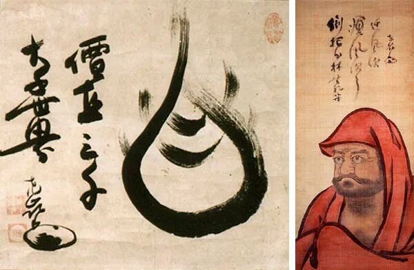 дзен буддизм картины. история живописи дзен. хакуин экаку. Gai qi. китайский художник лян кай.