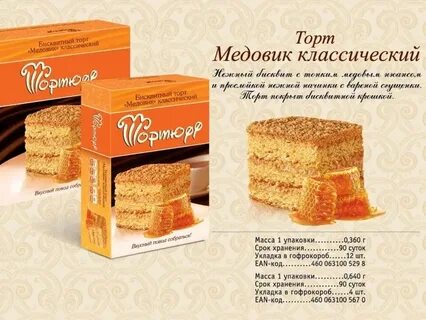 Калорийность медовика
