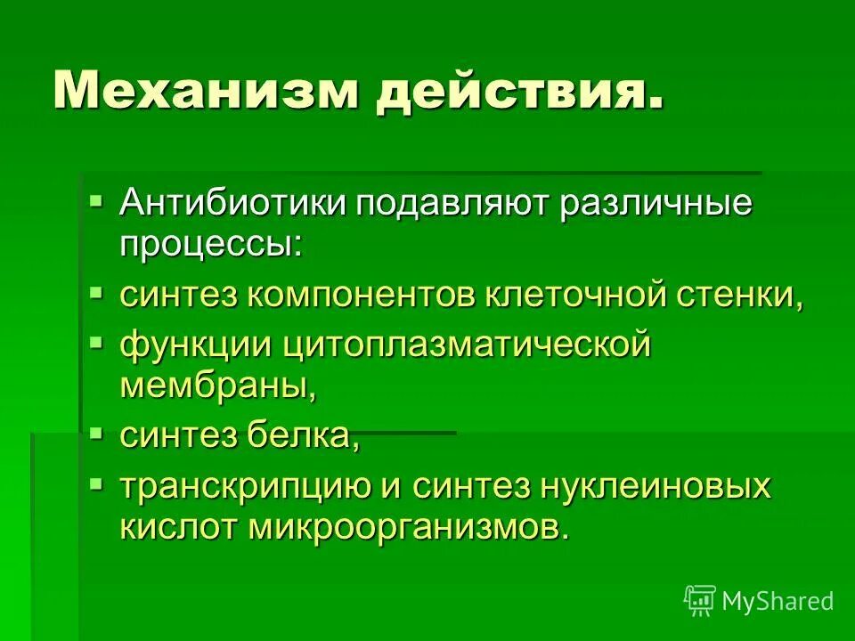 Погибают под действием антибиотиков