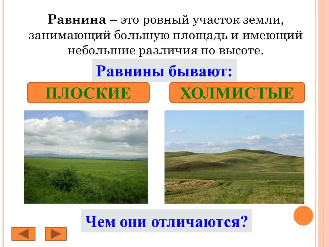 Каких равнин не бывает. Формы земной поверхности равнины. Равнины презентация. Формы земной поверхности 2 класс. Плоская равнина.