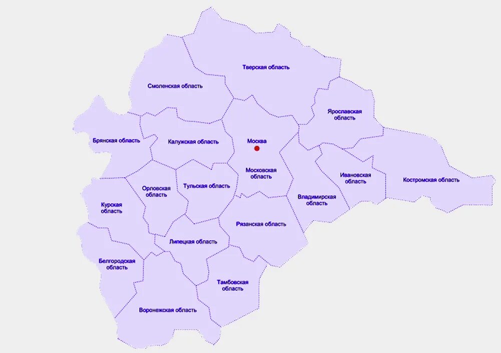 Области центральной россии на карте. Карта ЦФО С областями. Административная карта центрального федерального округа. ЦФО Центральный федеральный округ. Карта регионов России ЦФО.