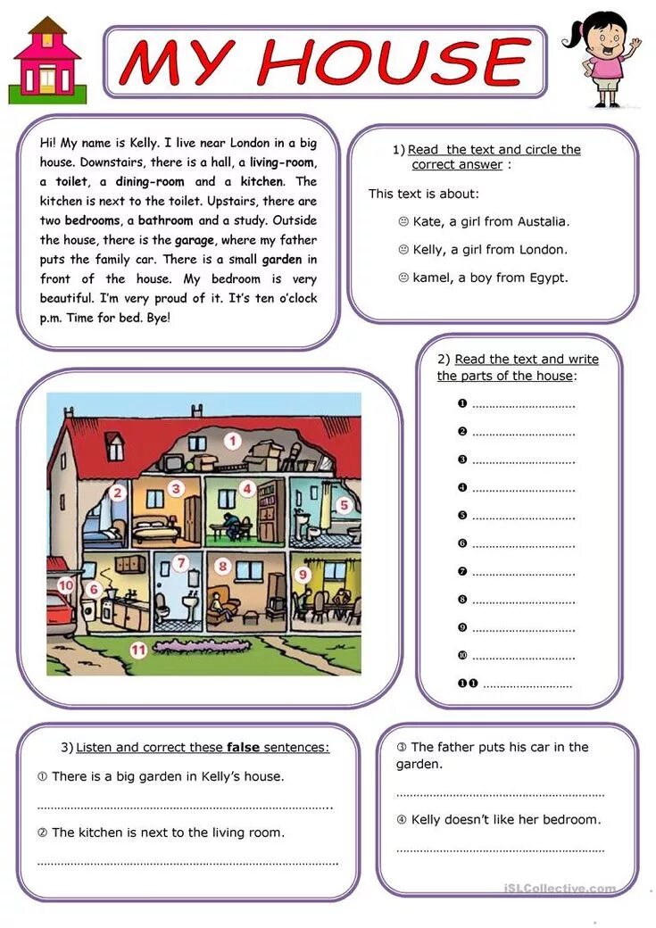 Упражнения по английскому на тему дом. House reading worksheets. Упражнения по английскому на тему дом. Home reading tasks. Задания daily routine for kids.
