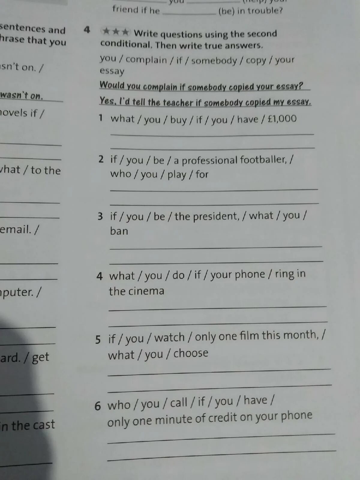 Write questions then write true answers. Write the questions and then write answers that are true for you .name:.