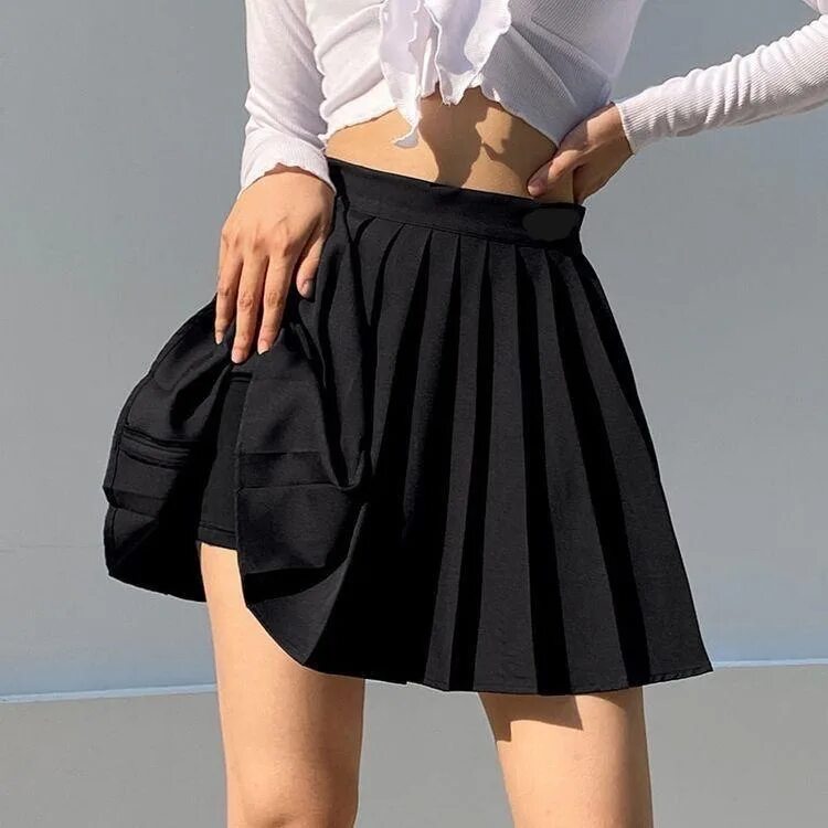 Плиссированная мини юбка с ALIEXPRESS черная. Юбка с плиссировкой 2020 мини. Теннисная юбка черная. Юбка в складку. Теннисные юбки в школу
