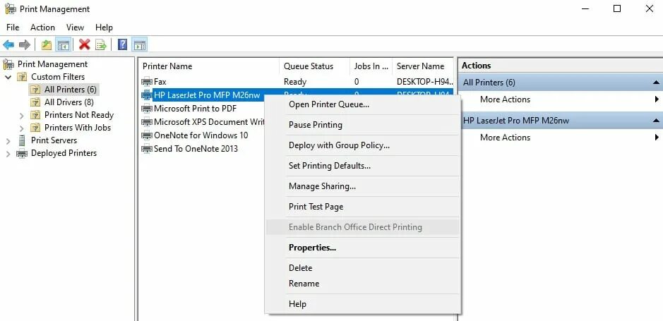 Print manager. Консоль управления печатью. print management. windows print. print queue.