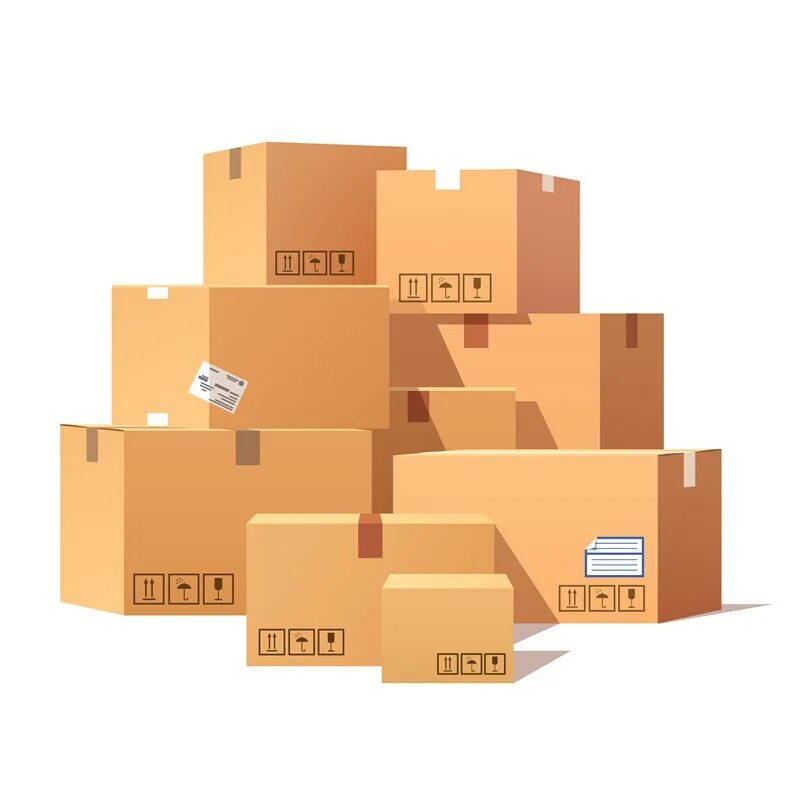 Goods from. Goods delivery. Импортные товары. Коробки без фона. Упаковка товара.