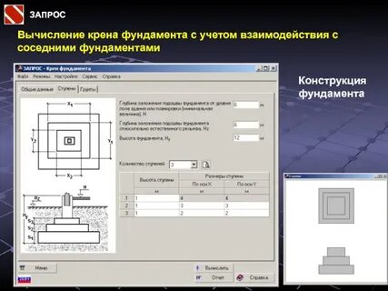 Расчет фундамента кубы