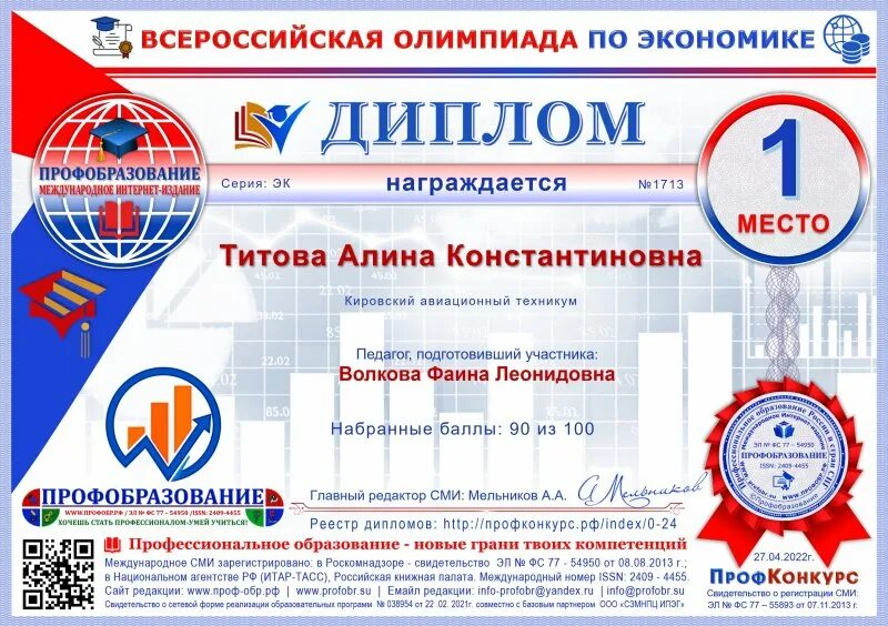 Реестр дипломов профконкурс. Результаты викторины магнитогорск 2024