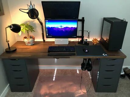 Desk, Computer Desk Setup, Pc Desk, Gaming Room Setup, Home Office Setup, P...