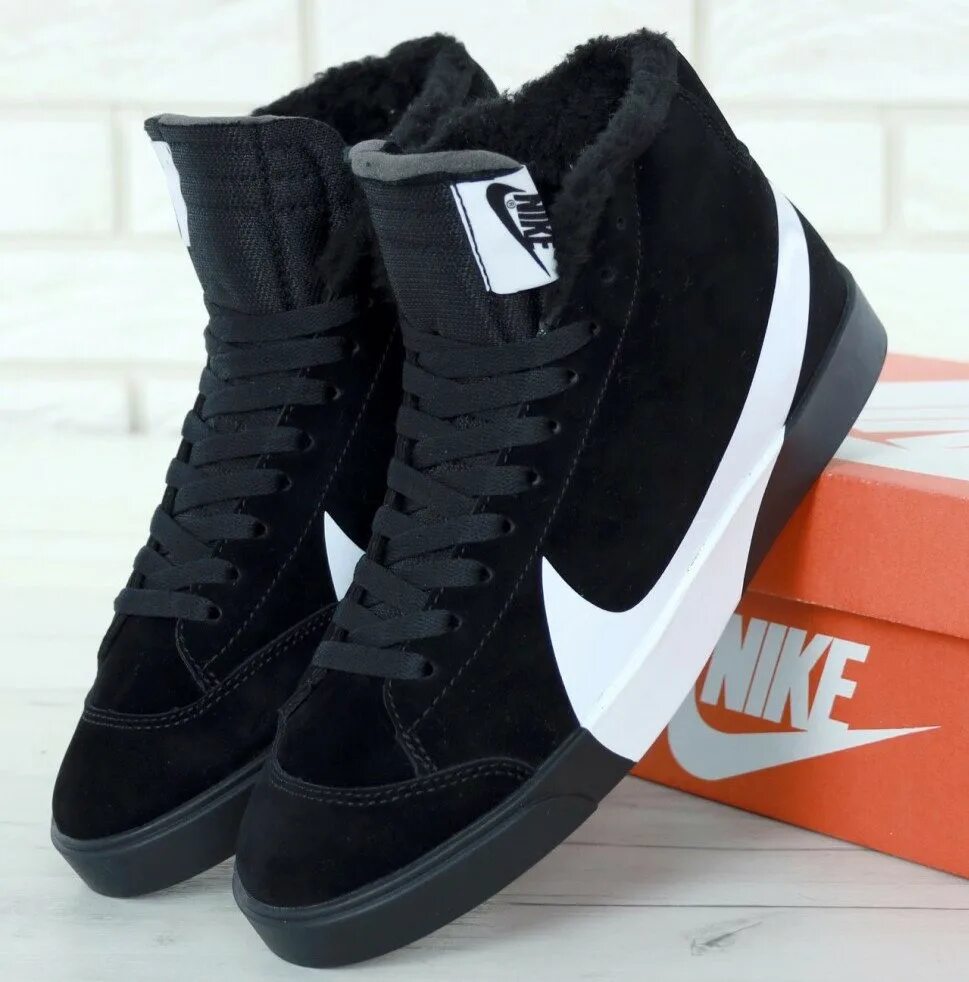 Зимние кроссовки nike с мехом. Nike Blazer зимние. Nike Blazer Black с мехом. Nike Blazer высокие зимние. Блейзеры найк на зиму черные.