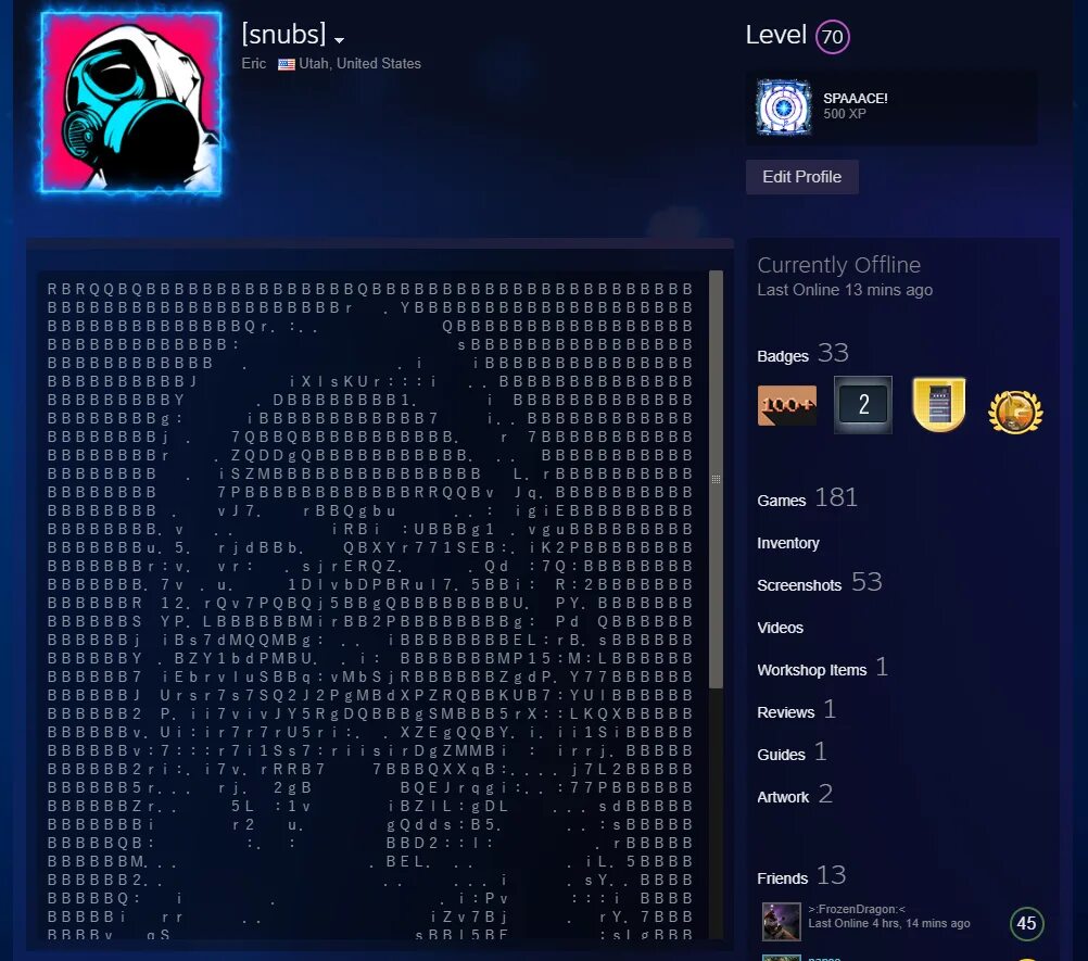 Ascii стим. Ascii для твича. steam info box.