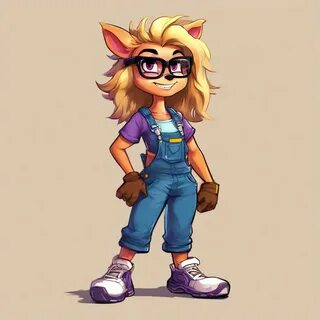 Bandicoot женского пола в одежде механика: черная футболка. в ." - кар...
