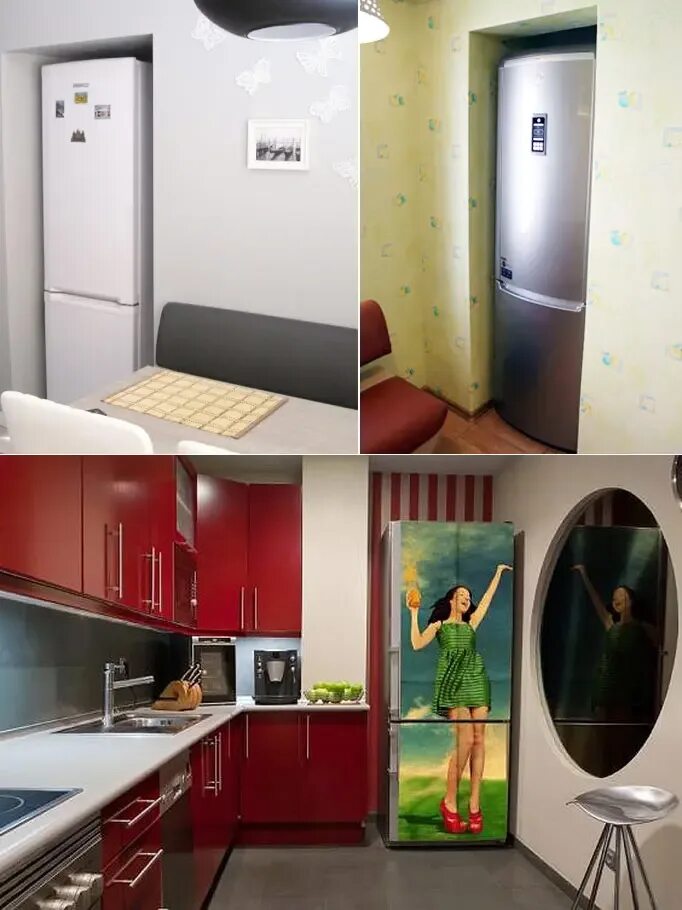 Как можно закрыть холодильник. Спрятать холодильник на кухне. Холодильник в коридоре хрущевка. Кухня с холодильником в коридоре. Холодильник в интерьере.