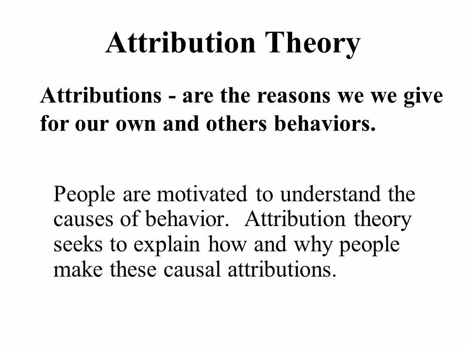 What is an attribute. Attribution theory. causal attribution.. what is attribution. weiner (1986) – attribution theory.