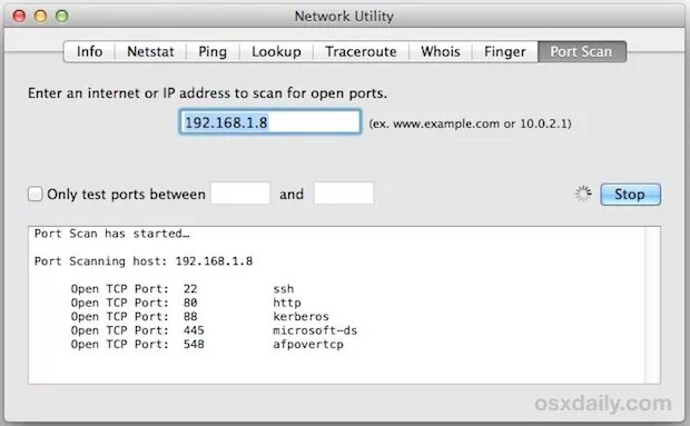 Сканирование открытых портов. IP сканер по Мак. Узнать IP по Mac Terminal. Router scan Порты. Open com port