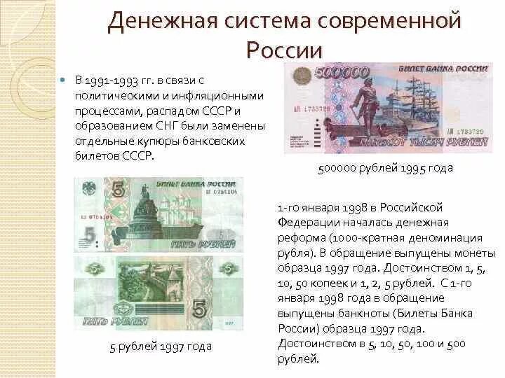 Что изменилось в россии после своей. Финансовая реформа 1993 года. Современные деньги России. Денежная реформа в России 1998. Денежная реформа 1993.