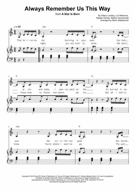 Песня леди гага always. I always remember us this way Ноты. Always remember us this way текст. Lady Gaga always remember us this way текст. Always remember us this way Ноты для фортепиано.