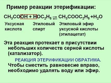 Реакция этерификации это