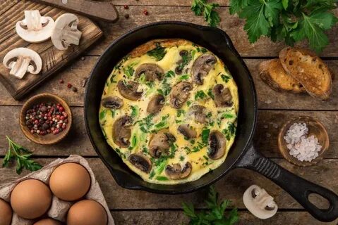 Грибы с молоком и яйцом