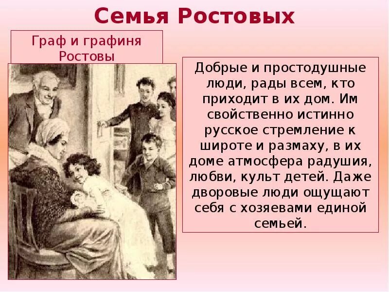 Семья ростовых характеристика толстой.