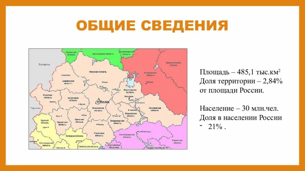 Площадь центрального района рф. Состав центрального района центральной России. Центральный экономический район состав населения. Карта населения центрального экономического района. Территория Центрально экономического района.