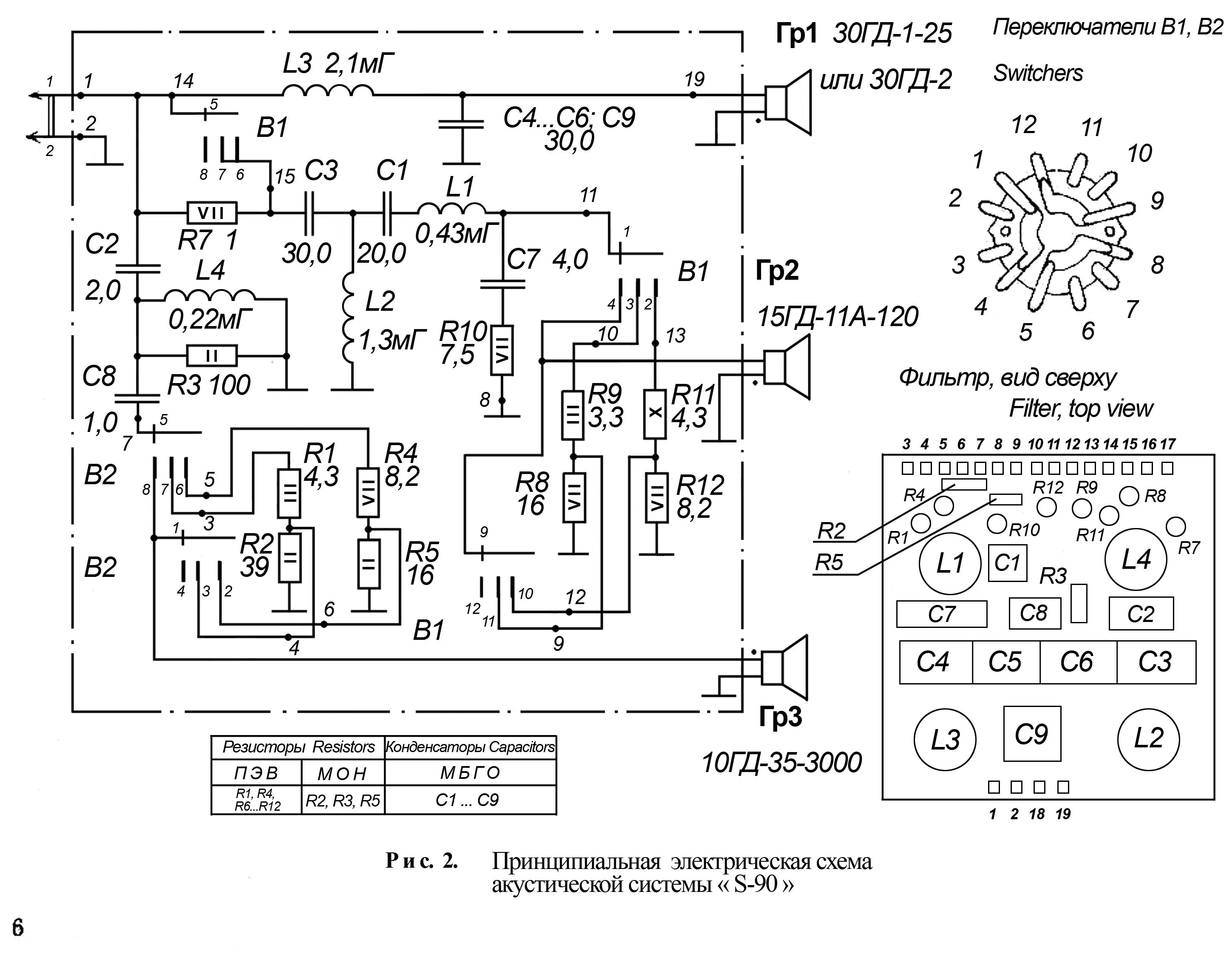 Электрические схемы колонок. S90 схема подключения динамиков. Радиотехника s90 схема фильтра. Фильтр акустической системы радиотехника s90 схемы. Фильтр Radiotehnika s90 212 схема.