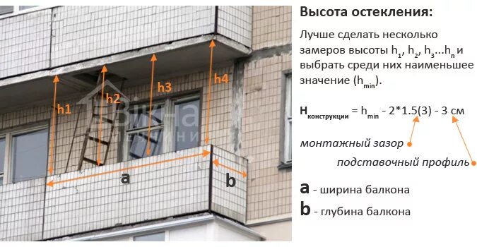 При какой температуре можно застеклять балкон. Замер балкона. Правильный замер балкона. Замер остекления лоджии. Замер алюминиевого балкона.