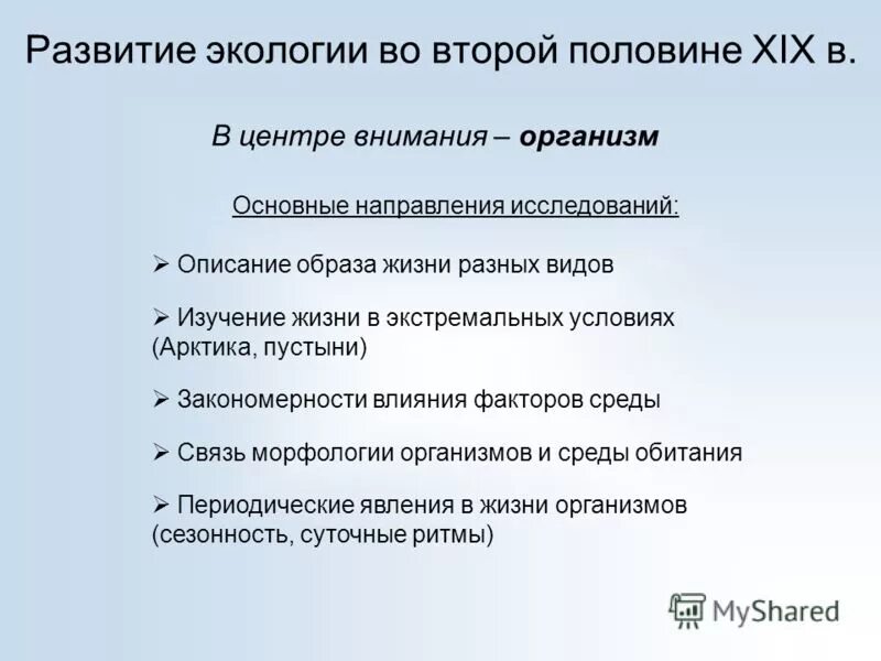 Современное развитие экологии