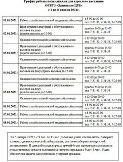 График работы 4 взрослой поликлиники