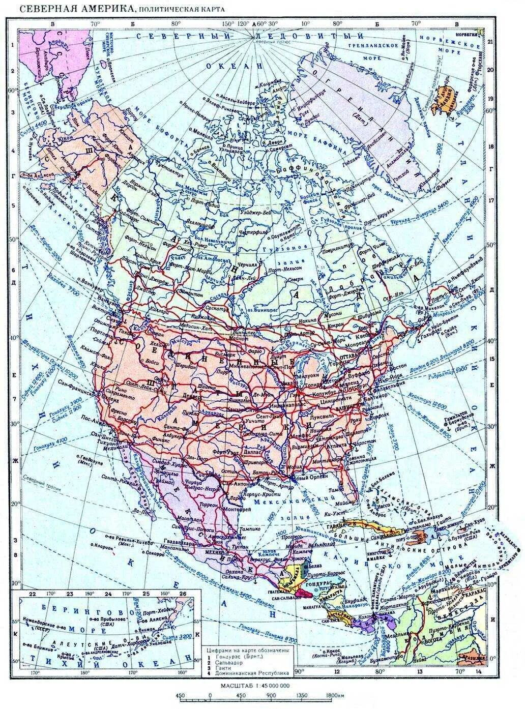 Атлас Северной Америки политическая карта. Северная Америка политическая карта политическая. Подробная политическая карта Северной Америки. Карта Северной Америки со странами.