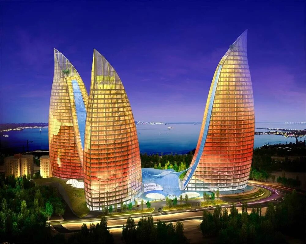 Баку башни пламени. Пламенные башни Flame Towers. Пламенные башни Азербайджан. Flame Towers Баку. Достопримечательности азербайджана баку