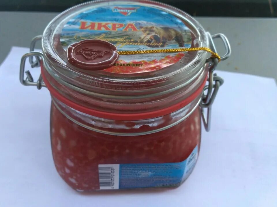 Икра лососевая в стеклянной банке eCookie.ru
