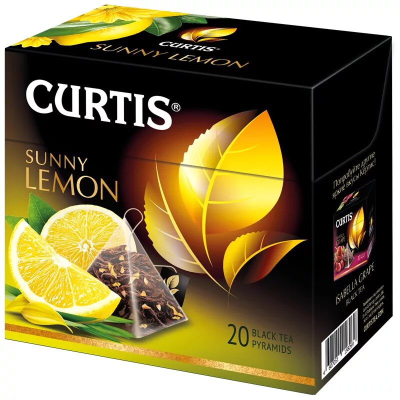 Купить чай лимон. Кертис Санни Лемон. Чай Кёртис цейлонский. Curtis чай Санни Лемон. Кертис чай черный в пирамидках.