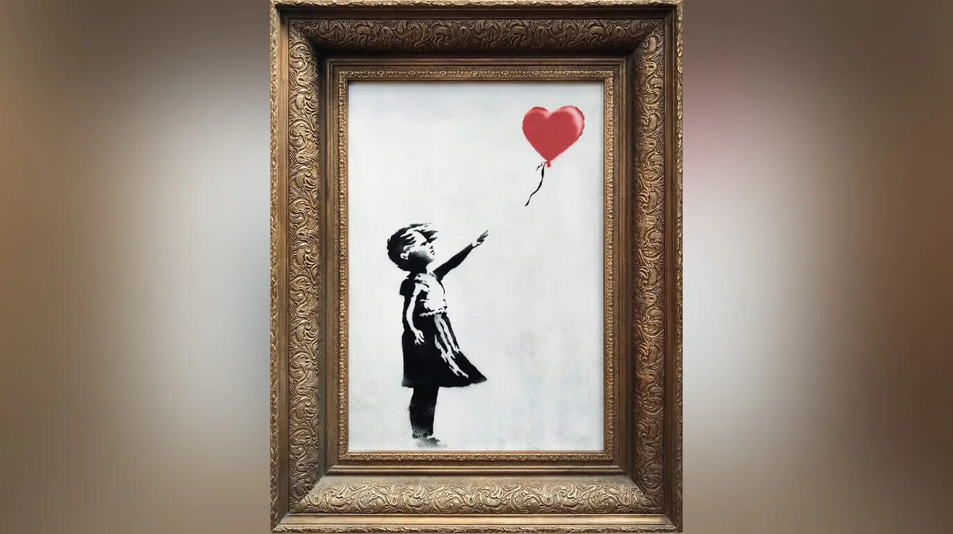 Бэнкси картины 2022. Бэнкси картина аукцион. Бэнкси (Banksy) - "девочка с воздушным шаром". Бэнкси художник девочка с шариком.