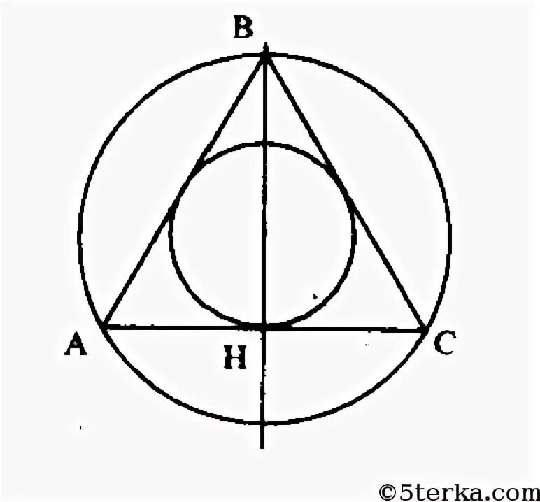 Формула вписанной окружности в равнобедренный треугольник